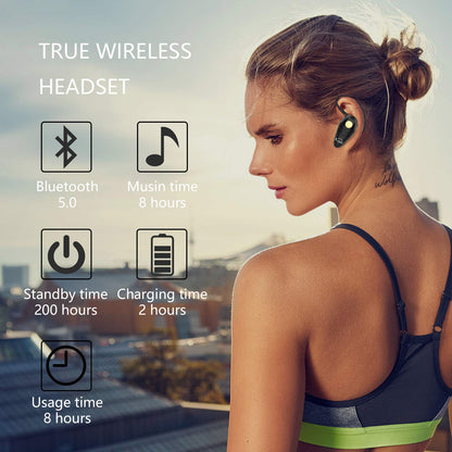 Bluetooth Headset, V5.0 Ultralight Wireless Headphone Cell Phone Earpiece with Mic Headsetcase,Volume Control, Handsfree Earbud,Compatible with Android/iPhone/Smartphones/Laptop
