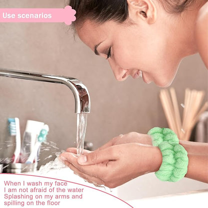 8pcs Wrist Bands for Washing Face, Absorbent Face Washing Wristbands,