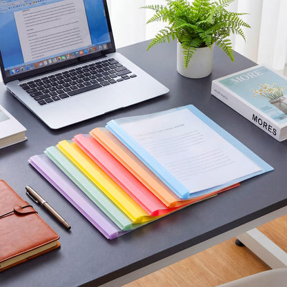 Feifeiya 72 Pack Plastic Report Covers with 3 Prongs Presentation Folders Bulk, 100 Sheet Capacity, Clear Front Report Covers for Presentation Document Paper School Office Supplies (Fresh Colors)