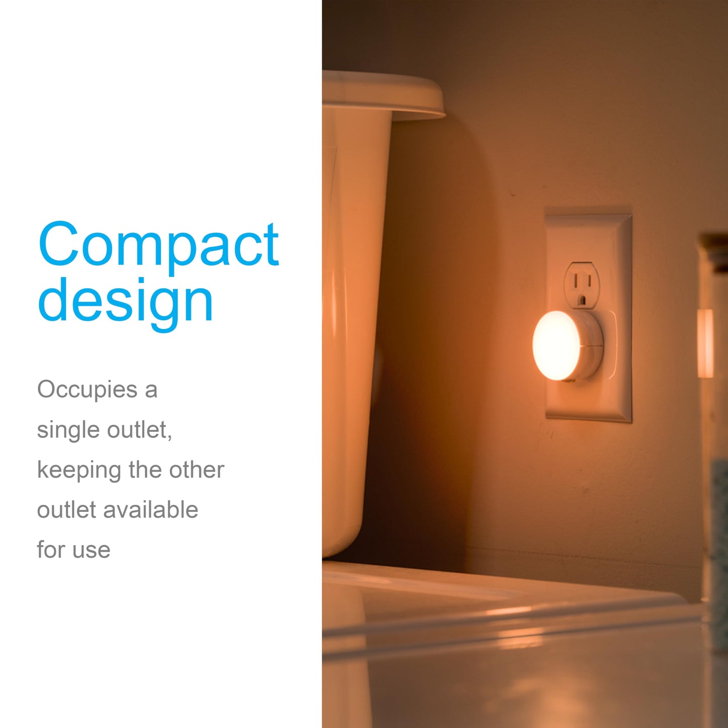 GE SleepLite LED Night Light, 2 Pack, Dusk-to-Dawn Sensor, Sleep Light, Dim Light, Warm Amber, Compact, Ideal for Bedroom, Nursery, Bathroom, Hallway, 45247, 2 Count
