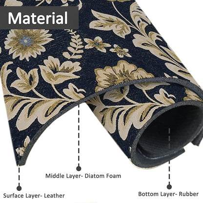 15" X 5.5" Kitchen Sink Splash Guard Faucet Mat Floral Flower Super Absorbent