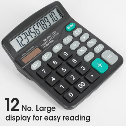 4 Pack Calculator Bulk, 12 Digits Calculators Desktop with Large LCD Display and Sensitive Butto, Solar and Battery Dual Power, Desk Calculator