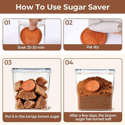 ComSaf Brown Sugar Container Set of 2, Airtight Food Storage Containers