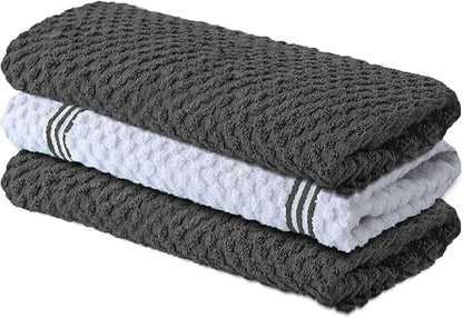 Infinitee Xclusives Premium Kitchen Towels – Pack of 3, 100% Cotton |15 x 25|