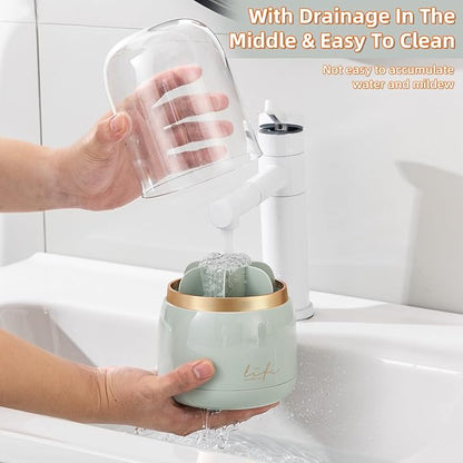 Toothbrush Holders for Bathrooms, Rotating 7 Slots Electric Toothbrush Holders