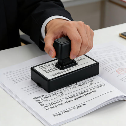 Notary Stamps, Notary Jurat Stamp, Self-Inking Notary Public Jurat Rubber Stamp for Sworn & Subscribed Acknowledgement, Notary Supplies, Notary Seal for Loan Signing Agents, Any State Crisp Impression