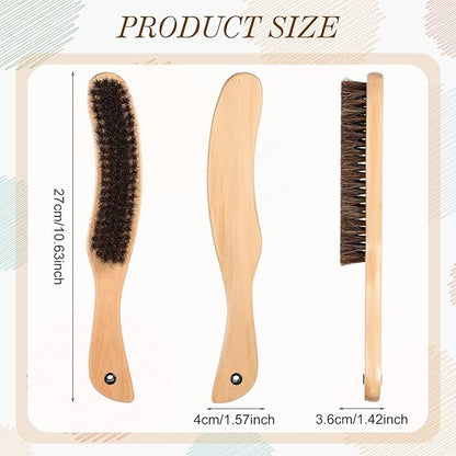 Patelai 2 Pcs Horsehair Felt Hat Brush Kit Lint Brush