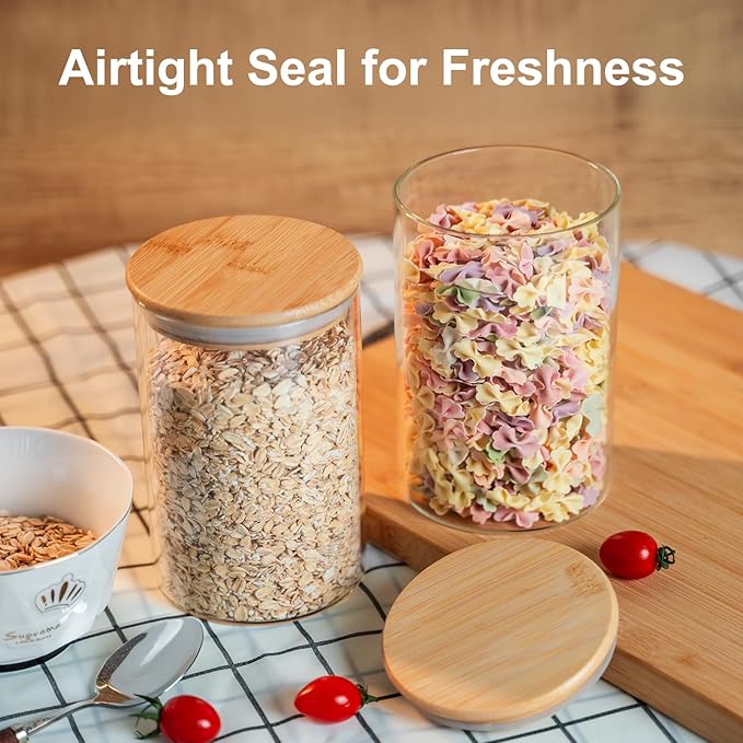 Liuruiyu Glass Food Storage Jars 6-Pack 37oz