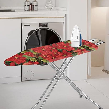 Poinsettia Print Iron Cover for Ironing Board Scorch Resistant Dirt-Proof