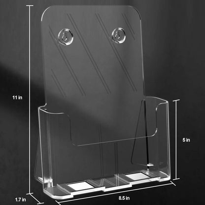 HLF-ho Brochure Holder 8.5x11 Inch Acrylic Literature Holders Clear Plastic Flyer Display Stand Countertop Use or Wall Mount Pamphlet Holder Organizer for Office, Lobby, Hotels, Trade Shows, 4 Pack