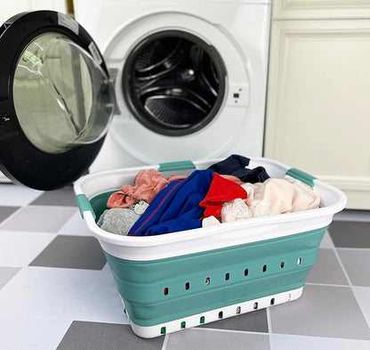 SAMMART 42L Collapsible Plastic Laundry Basket