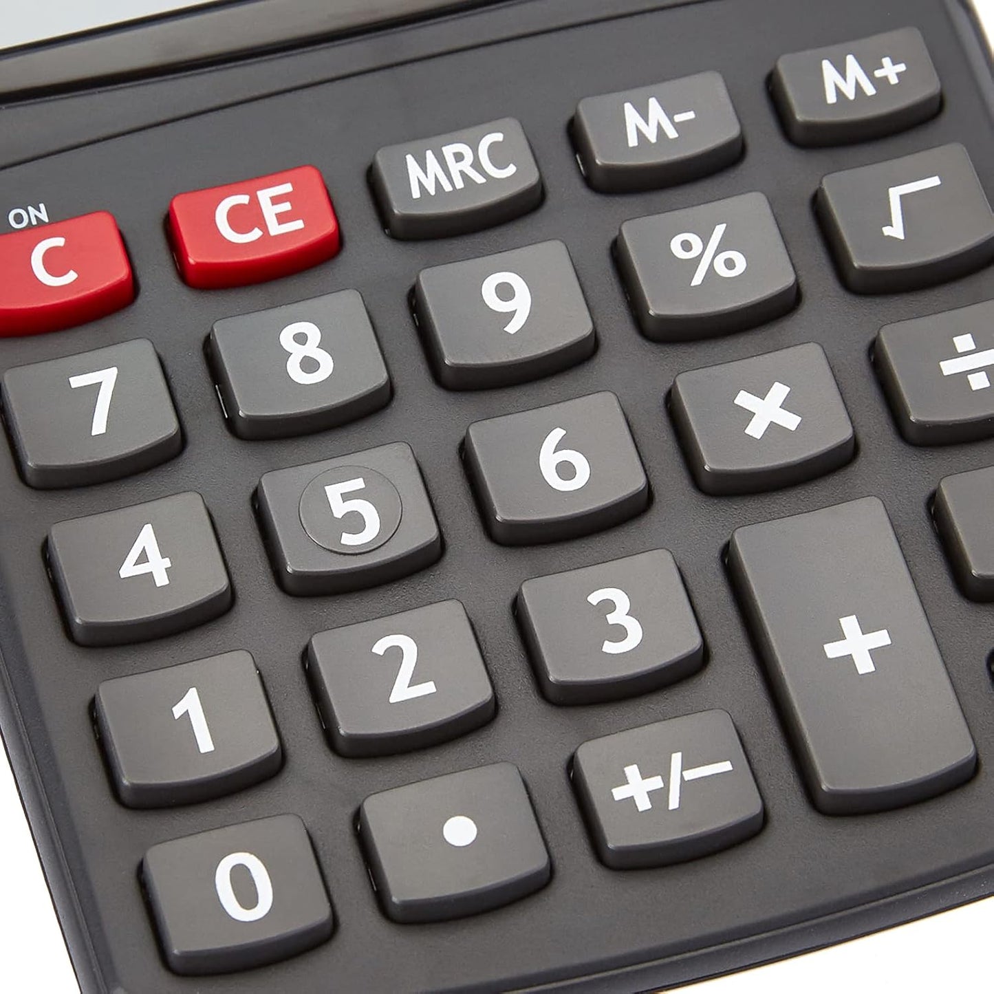 Amazon Basics LCD 8-Digit Desktop Calculator, Portable and Easy to Use, Black, 5-Pack