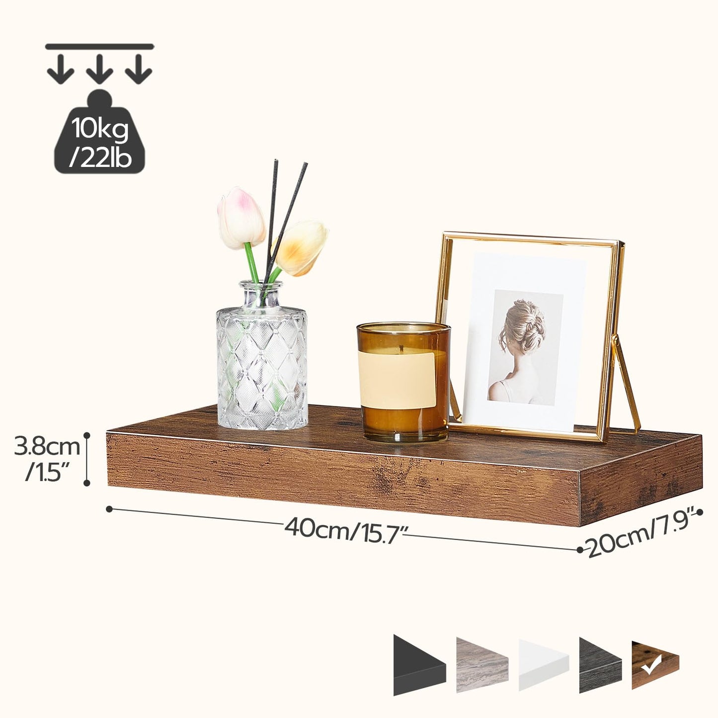 HOOBRO Floating Shelves for Wall and Wire Cube Storage Organizer, Wall Mounted Shelf Set of 2, 9-Cube Shelves, Modular Shelves with Metal Grid, DIY Closet Cabinet, BF40BJ01-BF09CW01