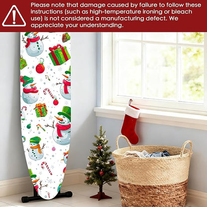 Nuxovilar Ironing Board Cover Winter Snowman Collage Pattern Polyester 15x54