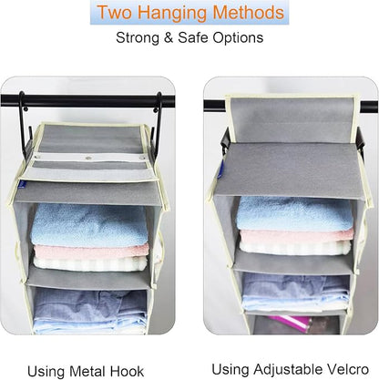 2 Pack Large-Sized Hanging Shoe Organizer 8-Shelf, Hanging Closet Organizer