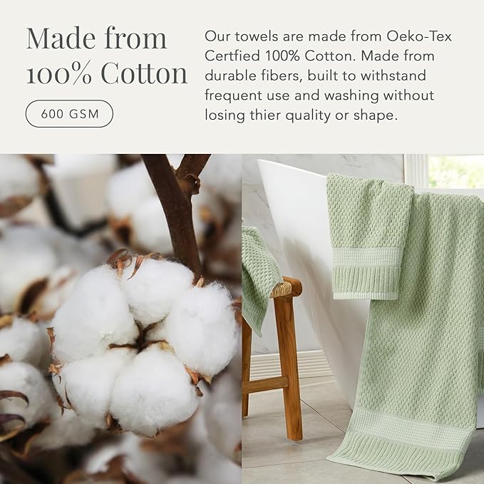NY Loft 100% Cotton 4 Pack Bath Towel Set| Super Soft & Absorbent Quick-Dry