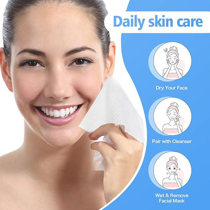 300 Count Disposable Face Towel, Thickening Ultra Soft Washcloths, Facial