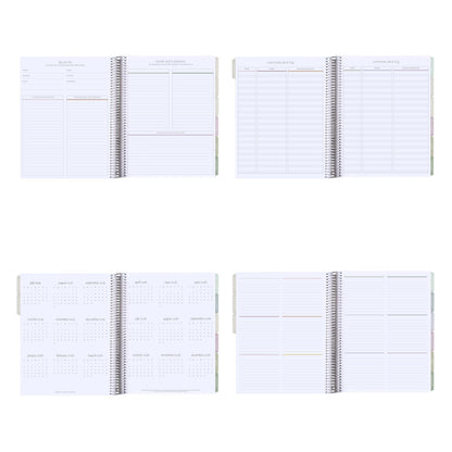8.5x11 Coiled Teacher Lesson Planner (January 2026 - December 2026) - Teach classic cover, vertical layout, Pastel Minimal theme, platinum coil