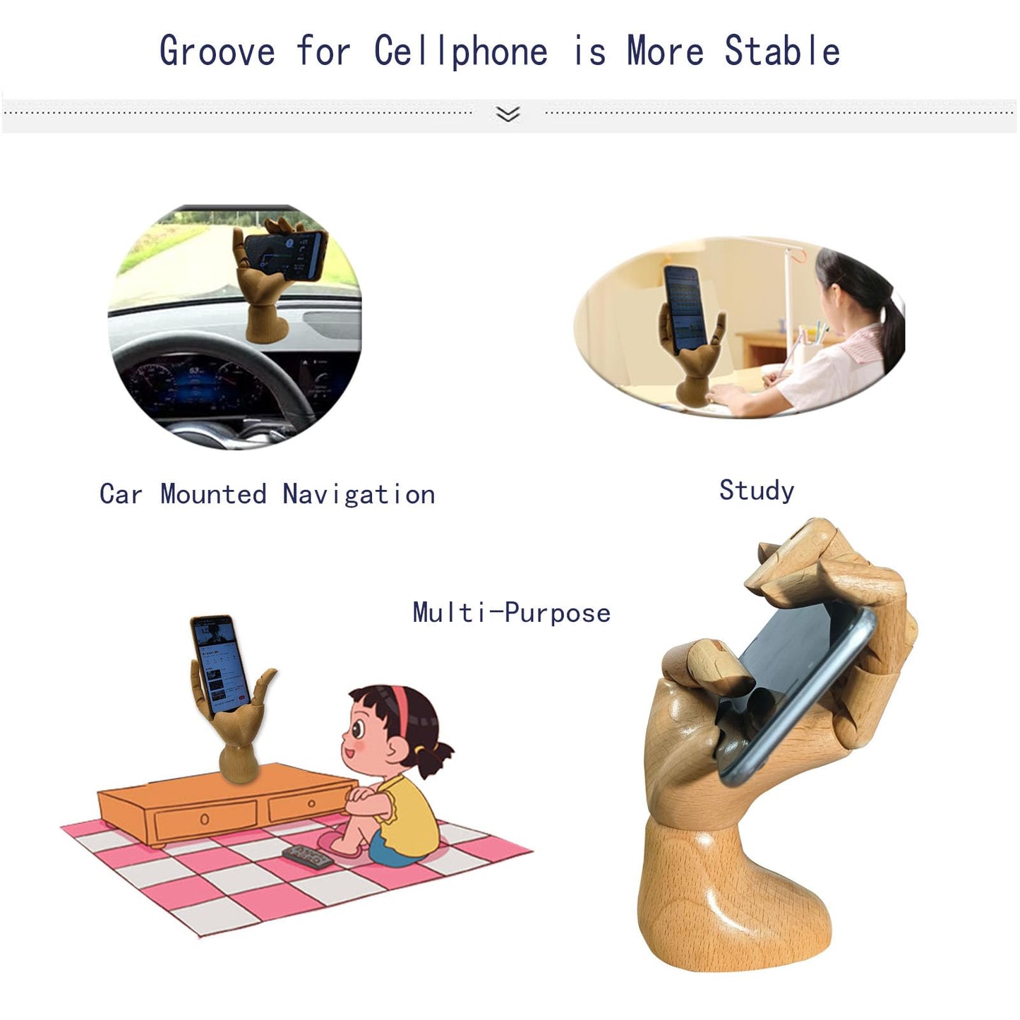 Mannequin Hand, Cell Phone Stand,Phone Holder,Phone Stand for Desk,maniquin Wooden Hand,poseable Figure,Wood Hand,Cell Phone Stand,Female Hand of Left for Mobile Phone.