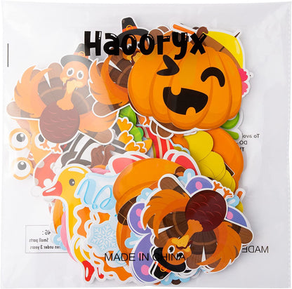 Haooryx Spring Summer Fall Winter Classroom Cutouts Bulletin Board Set - 120Pcs Seasonal Classroom Decoration Paper Cut-Outs Blackboard Border Trim for School Classroom Whiteboard Window Wall Decor