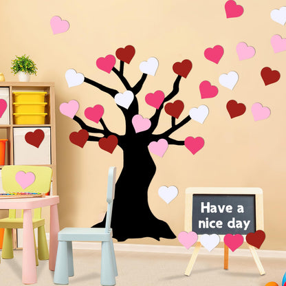 JUNEBRUSHS Heart Cutout, 120Pcs Valentine's Day Cutouts Red Pink White Rose Red Heart Shaped Paper Cutout for Valentines Classroom Bulletin Board Decoration School Craft Projects