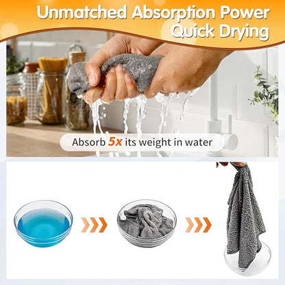 FIXSMITH Microfiber Cleaning Cloth -Pack of 24, Highly Absorbent Cleaning Rags