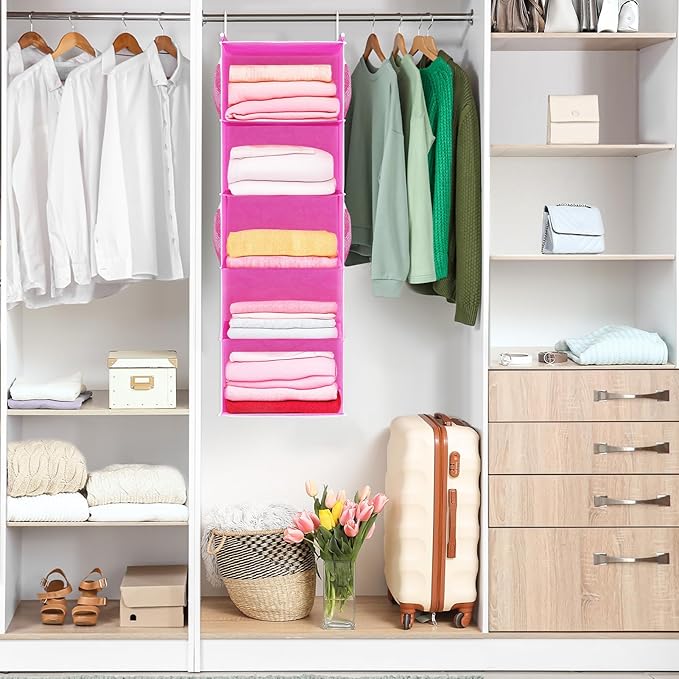 MAX Houser 5-Shelf Hanging Closet Organizer, Hanging Storage Shelves