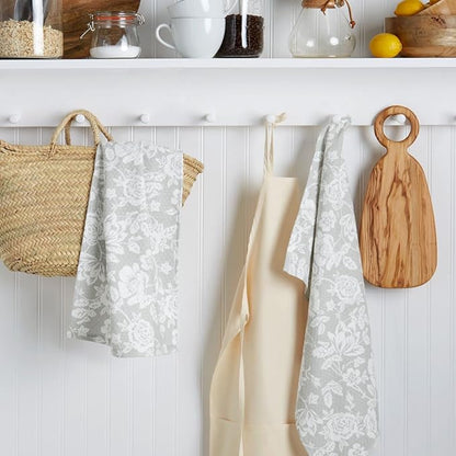 Martha Stewart Dual Purpose Kitchen Towel 2-Pack Set, Floral Vine