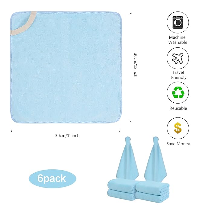 SINLAND Microfiber Facial Cloths Fast Drying Washcloth 12inch x 12inch
