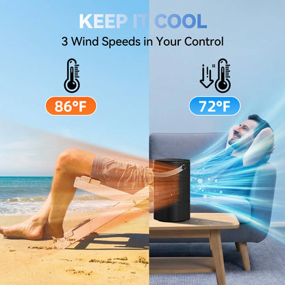 Portable Air Conditioners, 4-in-1 Mini Small Air Conditioner Evaporative Air Cooler Fan with 1000ml Water Tank, 3 Speeds & 7 LED Lights, Personal Mini AC with Timer for Bedroom, Desktop, Home, Office