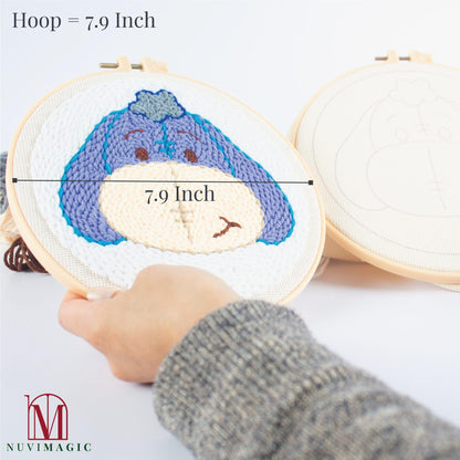 Nuvimagic - Punch Needle Kit for Beginners & Adults - Complete DIY Punch Embroidery Kit with 4 Unique Patterns - Perfect Needle Punch Kits for Creative Art