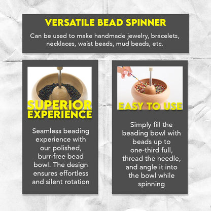 SE Standard Wooden Bead Spinners with Knob - Efficient Crafting Tool for Jewelry Making - JT-BS04