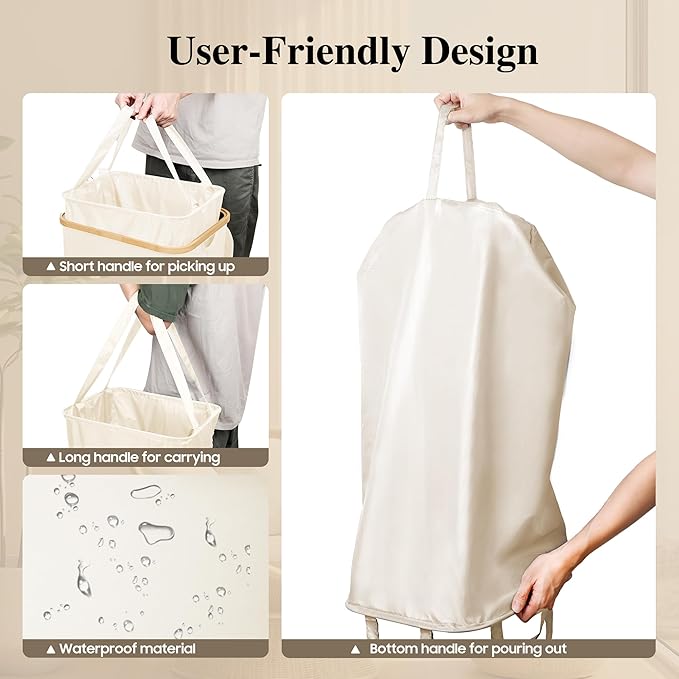 Large Laundry Hamper, 100L Waterproof Laundry Basket
