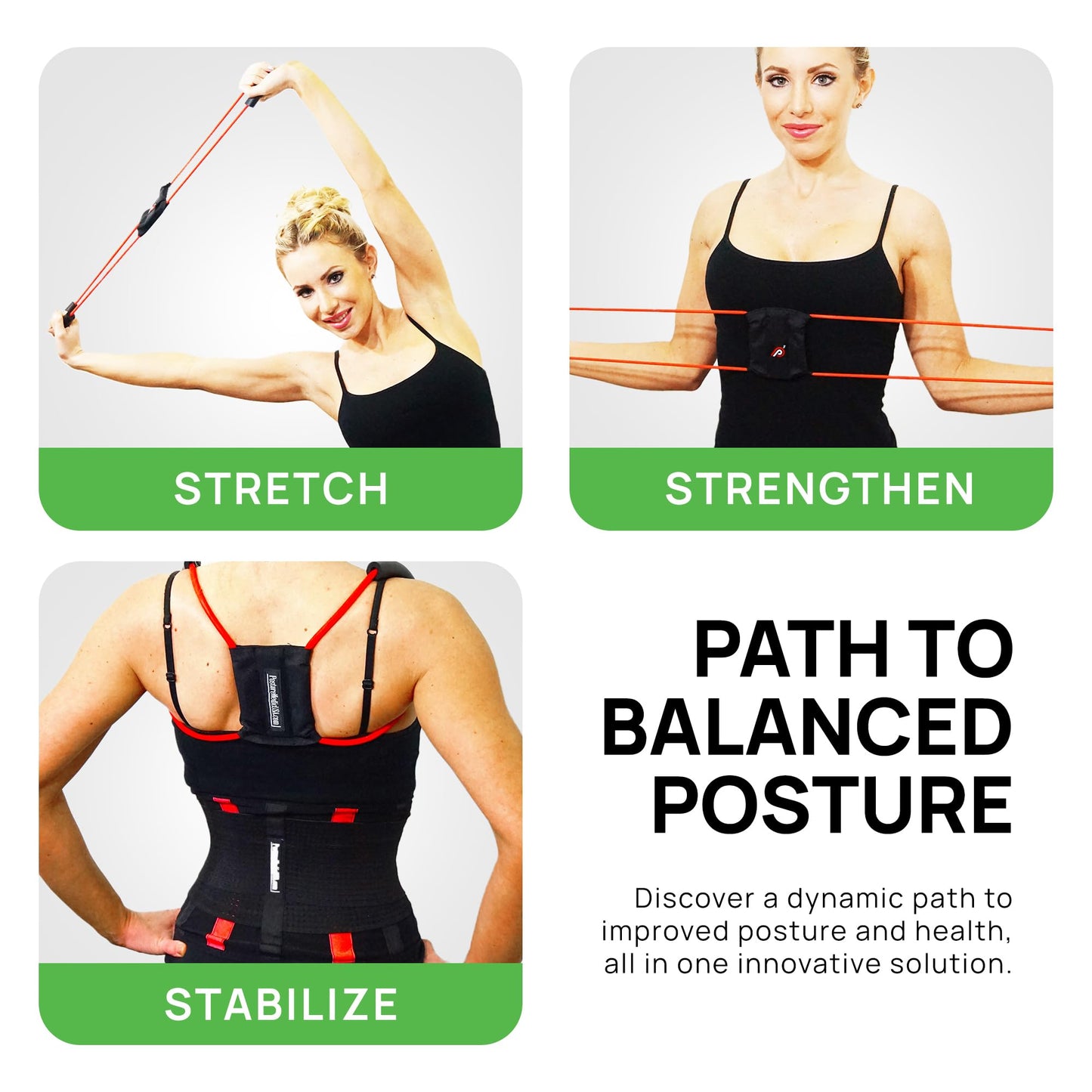 PRIMEKINETIX PostureMedic Dynamic Posture Brace for Neck and Back Support -For Enhanced Shoulder Alignment, Posture Improvement & Stretching-L(Yellow)