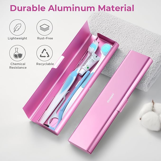 Wider Aluminum Toothbrush Travel Case, Portable Travel Toothbrush Holder