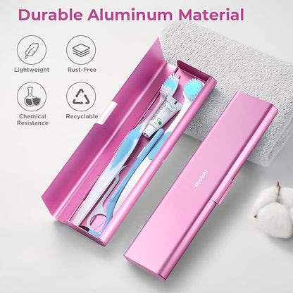 Wider Aluminum Toothbrush Travel Case, Portable Travel Toothbrush Holder