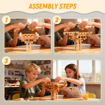 GLCforever 15 in 1 STEM Wooden Building Blocks -15+ Shapes, 3D Puzzle, Logic Brain Games, Educational Toys Gift for Kids and Classroom, Montessori STEM Toys for Ages 5+ to Adults
