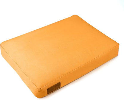 WHITEDUCK Outdoor Dog Bed Heavy-Duty 12oz Canvas, Water-Repellent Cotton, Machine Washable Removable Cover with Full-Length Zipper, Dog Bed for Large Dogs & Crate, (Tan) 35" Lx20 Wx4.3 th (M)