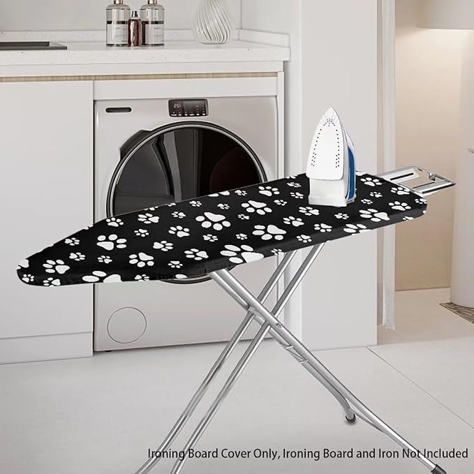 White Dog Paws Ironing Board Cover Heat Reflective Iron Pad