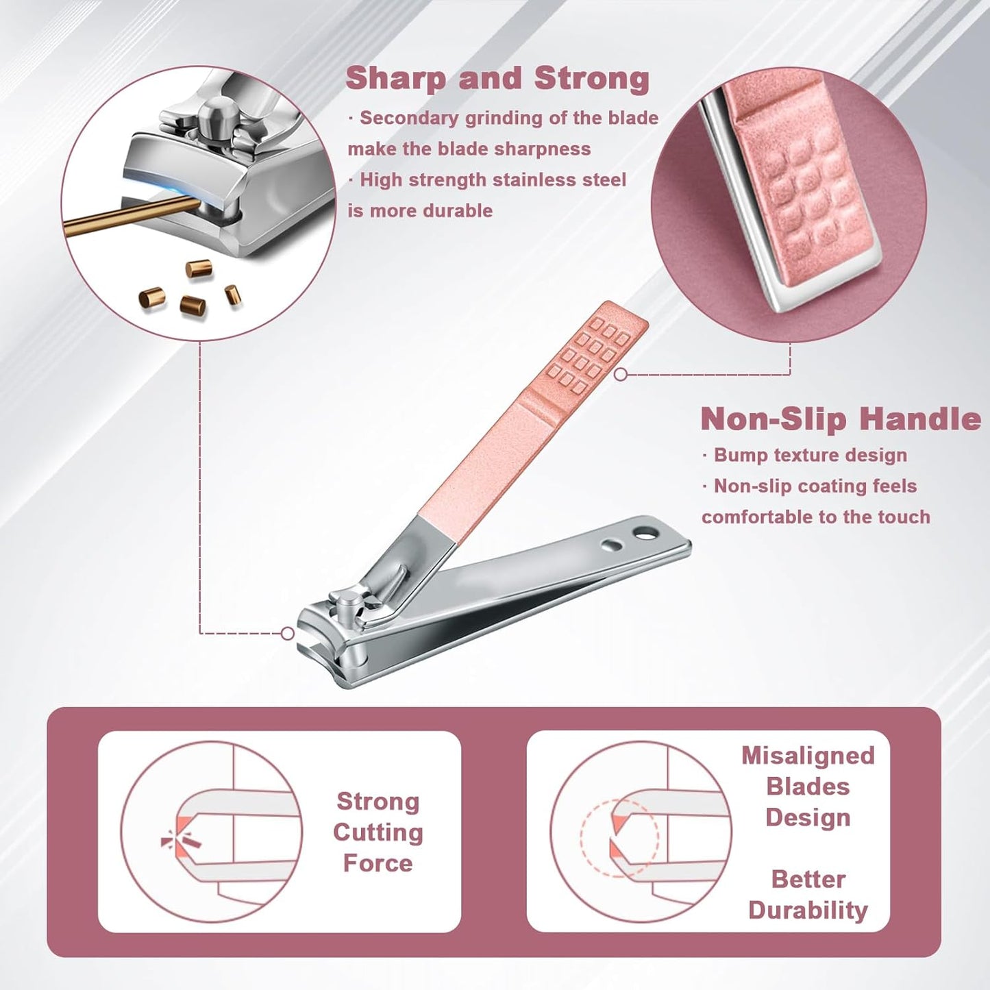 Premium Manicure Set, 7 in 1 Professional Nail Clippers Scissors Pedicure Kit, Stainless Steel Cuticle Nail Care Tools with Luxurious Travel Case, Portable Manicure Grooming Kit Gift for Women
