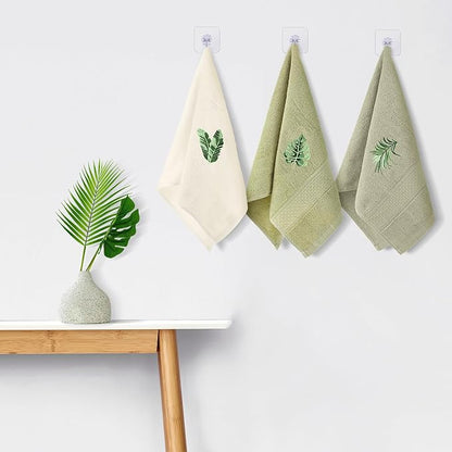 3 Pcs Sage Green Hand Towels Tropical Bathroom Decor Farmhouse Embroidered Sage