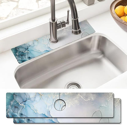 Sink Faucet Absorbing Mat, 2 Pack Drying Mat Around Faucet Sink Splash Guard