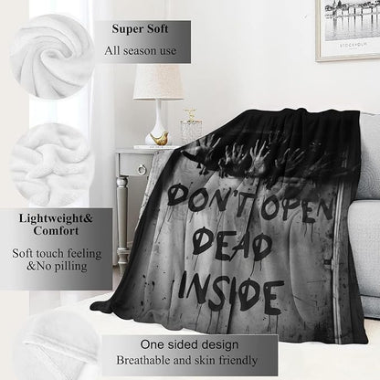 Horror Gothic Blanket,with Zombie Hands Throw Blankets,Gifts for Women Men, Lightweight Soft Fleece Cozy,for Sofa Couch Bed Room Travel,Festival Halloween Spooky Goth Decor,50x60in