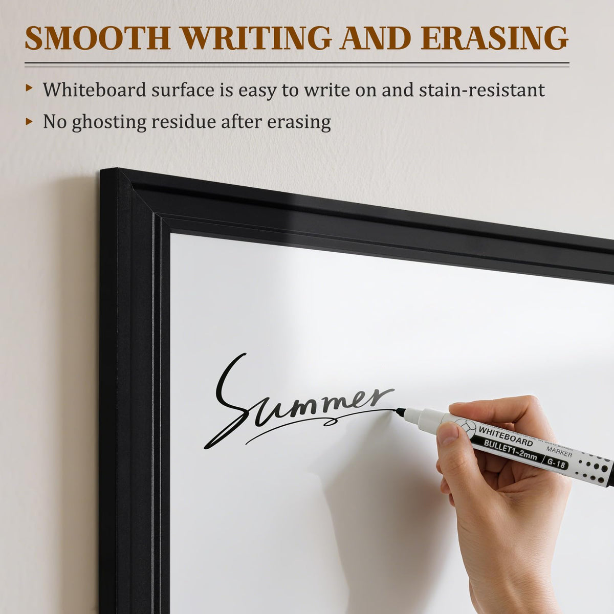 QUEENLINK White Board for Wall, 24''x18'' Magnetic Dry Erase Board, Decorative Whiteboard with Black Wooden Frame, Hanging Writing Board for Home Office School Dorm