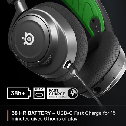 SteelSeries Arctis Nova 7X Wireless Multi-Platform Gaming Headset — Neodymium Magnetic Drivers — 2.4GHz+Bluetooth — 38Hr USB-C Battery — AI Mic — Xbox Series X|S, PC, PS5, Switch, VR, Mobile - Black