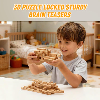 GLCforever 15 in 1 STEM Wooden Building Blocks -15+ Shapes, 3D Puzzle, Logic Brain Games, Educational Toys Gift for Kids and Classroom, Montessori STEM Toys for Ages 5+ to Adults