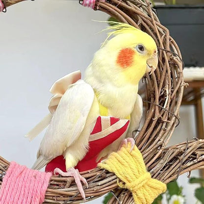 Bird Flight Suits Diapers, Parrot Flight Suits Diapers for Quaker Parakeets Cockatiels Conures Macaw African Grey, Bird Diaper, Parrot Clothes (Green C,M)