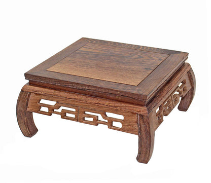 GOLDY&WENDY Chinese Style Wooden Base Rosewood Carved Flower Bonsai Display Stand Art Antique Furniture Decoration