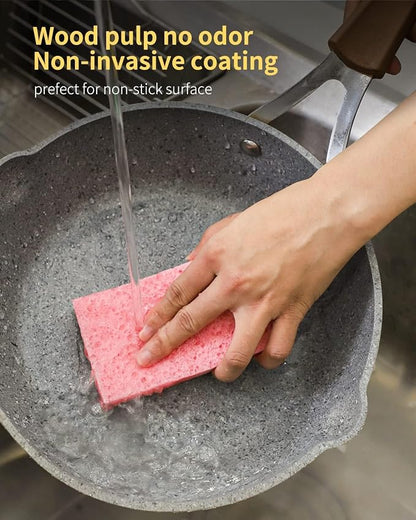 ARCLIBER Cellulose Sponges, Heavy Duty Scrub Kitchen Sponge, Clean Tough Messes Without Scratching, Pop Up Eco Sponges DIY Green (6 Pack), TBWS-10006-Gr