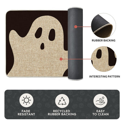 Artoid Mode Spooky Ghosts Boo Halloween Kitchen Mats Set of 3, Black Home Decor Low-Profile Kitchen Rugs for Floor - 17"x29"+17"x36"+17"x47"